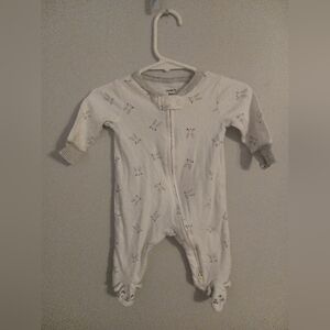 Carter's Cream and Gray Bunny Print Footie